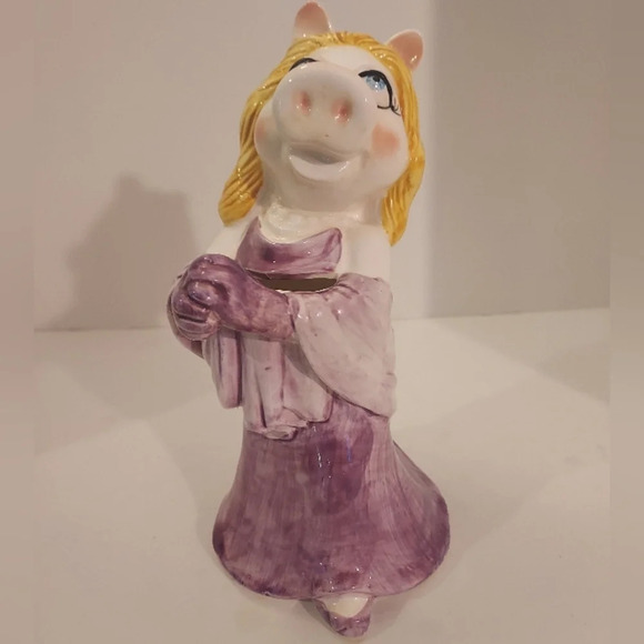Vintage Miss Piggy Ceramic Vase Taste Setter by Sigma Henson Assoc. - Picture 2 of 9